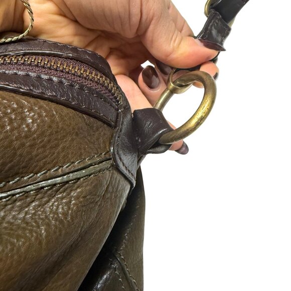 Rare Lucky Brand Olive Green Leather Satchel — New/Barely Used - Picture 7 of 17